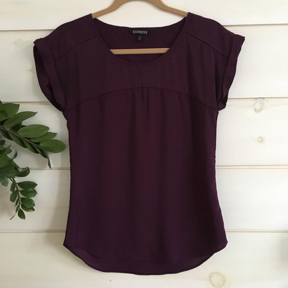 EXPRESS deep purple blouse tee